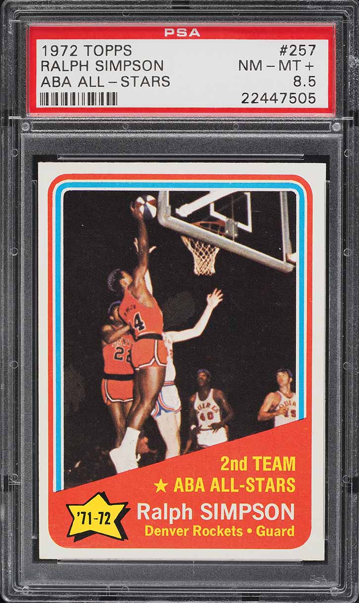 1972 Topps Basketball Ralph Simpson ABA ALL-STARS #257 PSA 8.5 NM-MT+