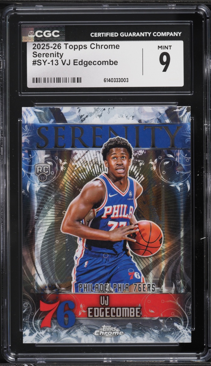 2025 Topps Chrome Serenity VJ Edgecombe ROOKIE #SY-13 CGC 9 MINT
