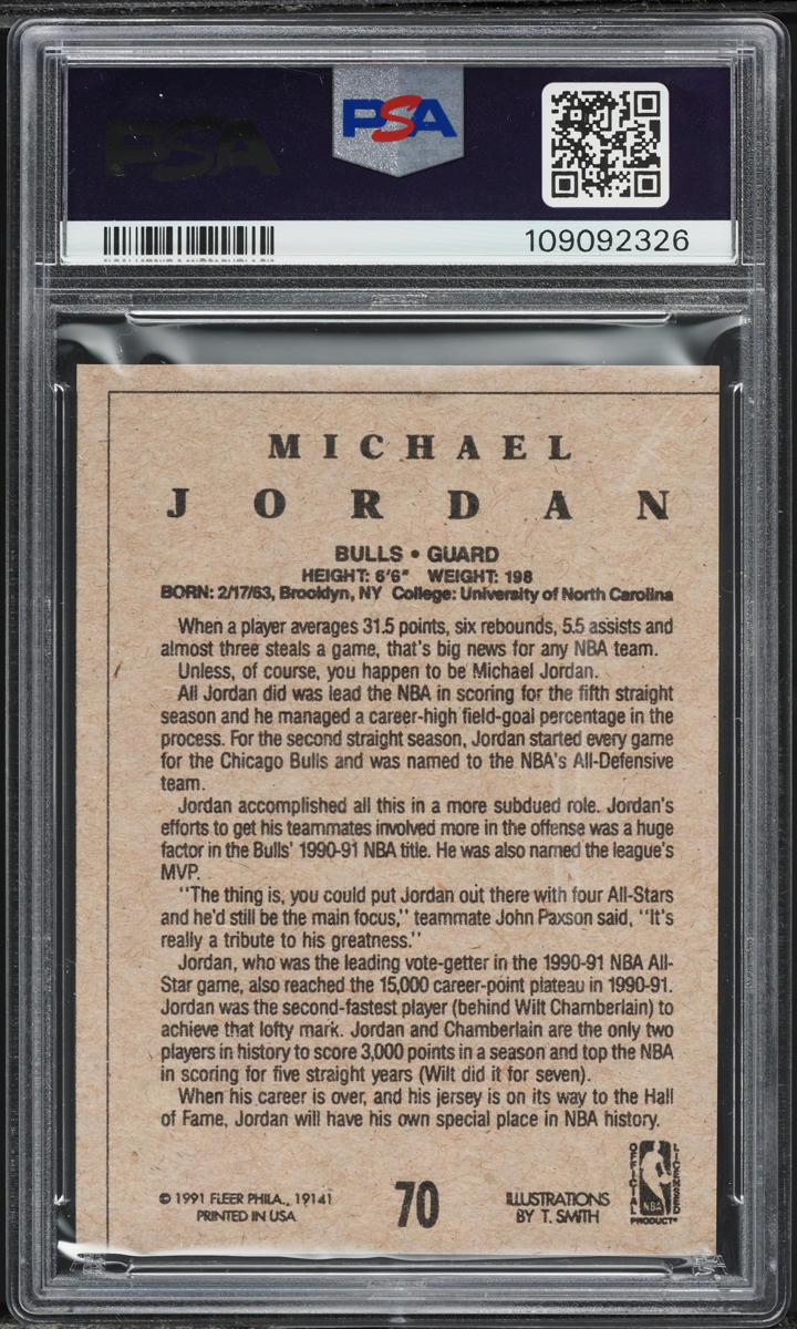 1991 Fleer Wheaties Michael Jordan #70 PSA 6 EXMT