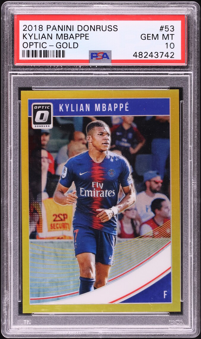 2018 Donruss Optic Gold Kylian Mbappe ROOKIE /10 #53 PSA 10 GEM MINT