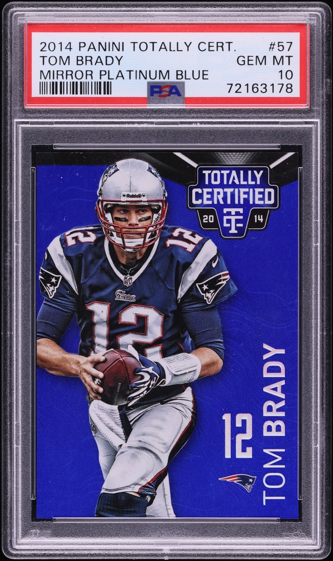 2014 Totally Certified Mirror Platinum Blue Tom Brady /10 #57 PSA 10 GEM MINT - Photo 1