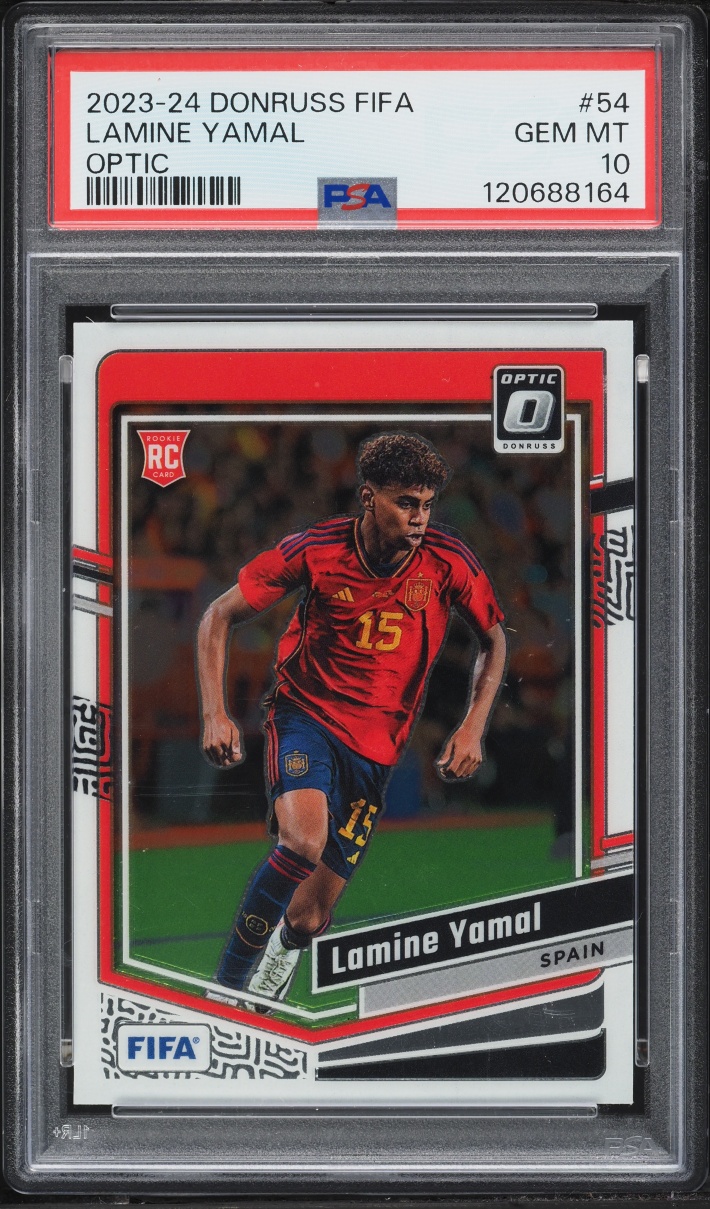 2023 Donruss Optic FIFA Lamine Yamal ROOKIE #54 PSA 10 GEM MINT