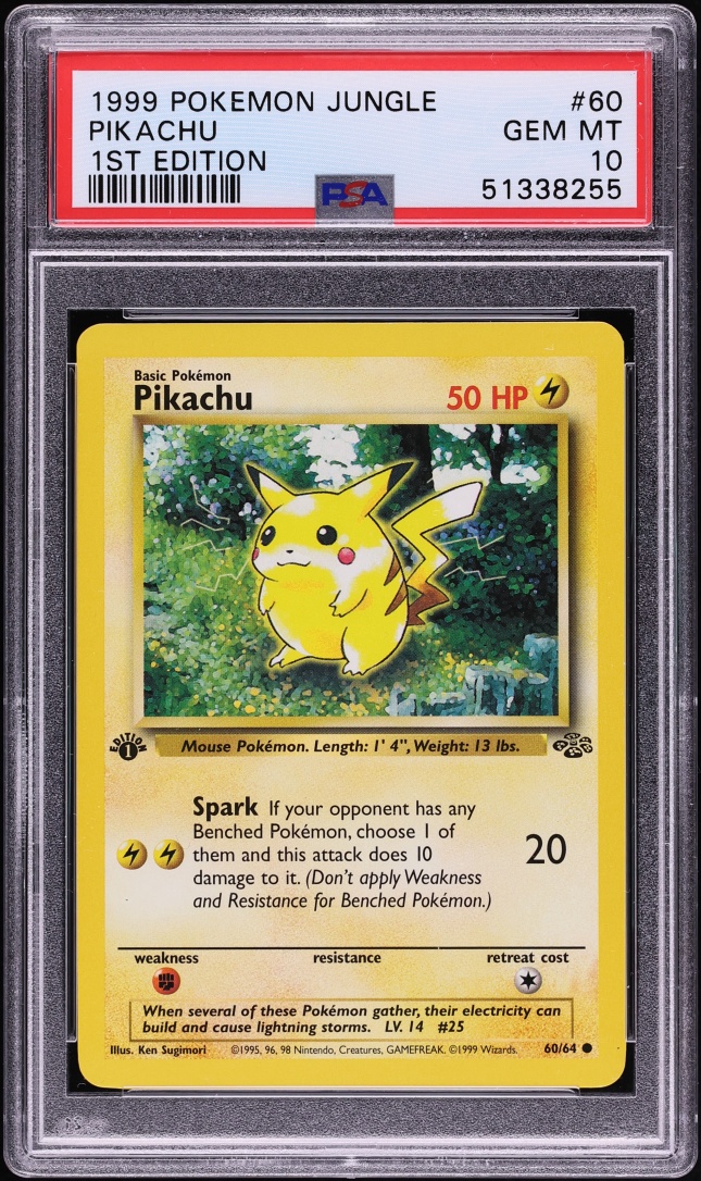 1999 Pokemon Jungle 1st Edition Pikachu #60 PSA 10 GEM MINT