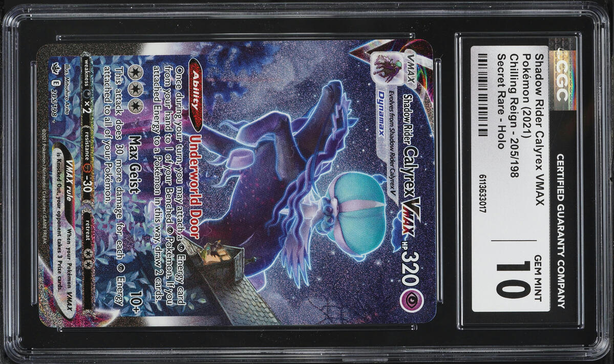2021 Pokemon SWSH Chilling Reign Alt Art Shadow Rider Calyrex VMAX #205 CGC 10 GEM MINT
