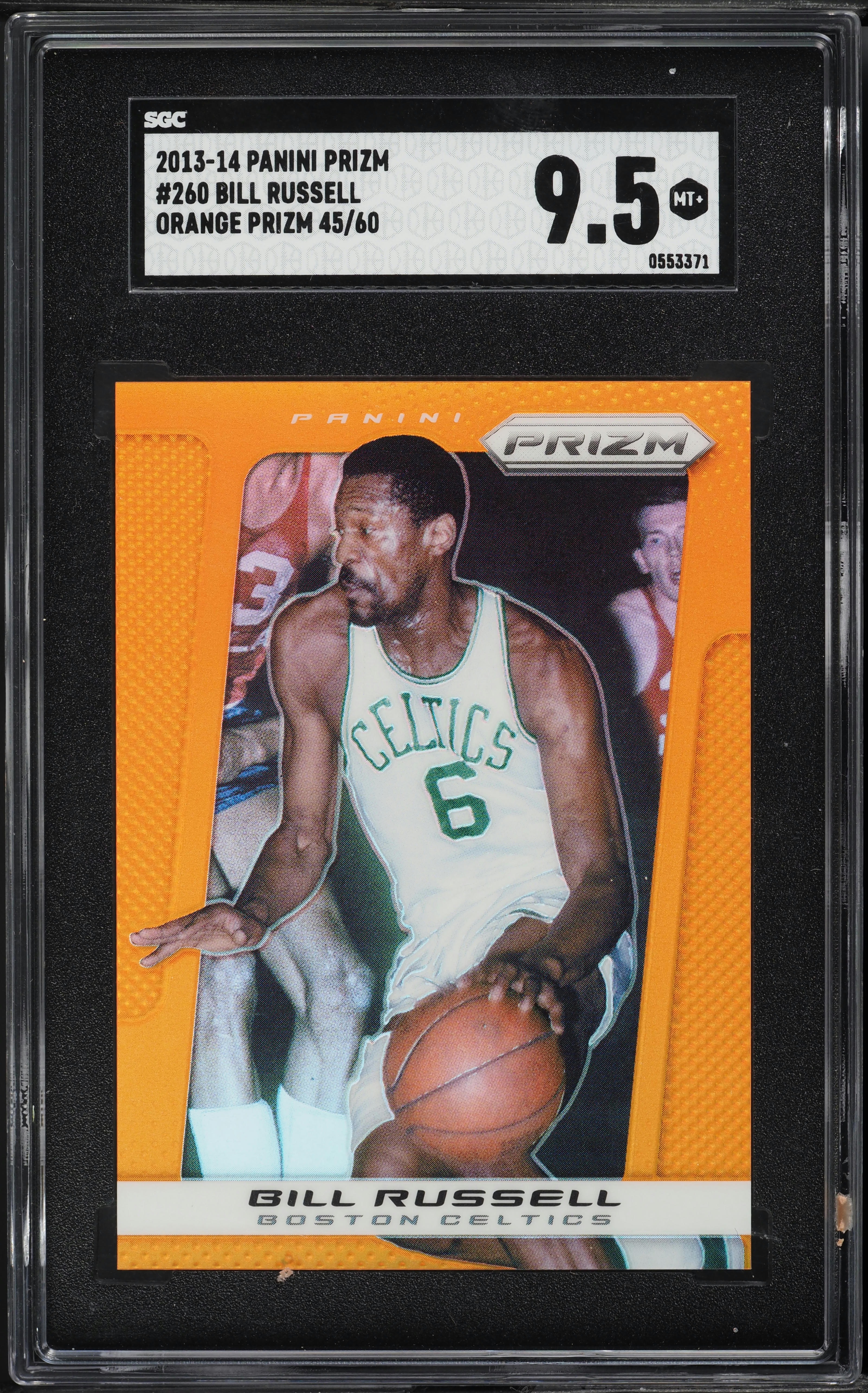 2013 Panini Prizm Orange Bill Russell /60 #260 SGC 9.5 MINT+