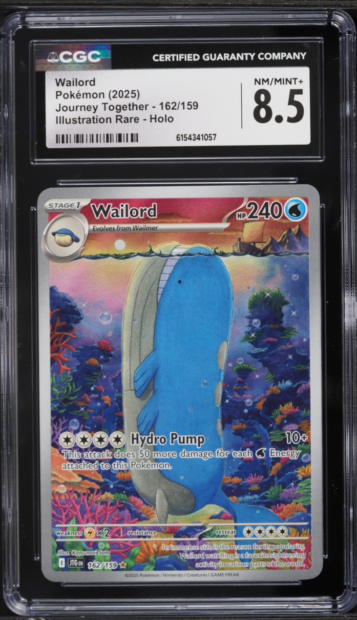 2025 Pokemon Scarlet & Violet Journey Together IR Wailord #162 CGC 8.5 NM-MT+
