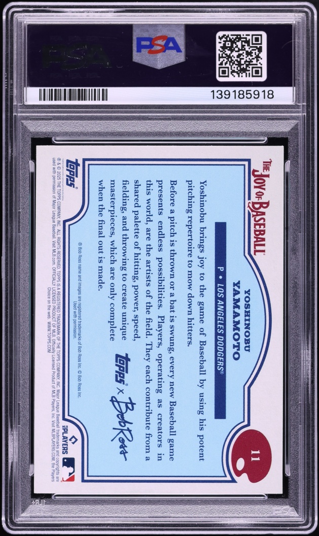 2025 Topps X Bob Ross The Joy Of Baseball Easel Yoshinobu Yamamoto /75 #11 PSA 10 GEM MINT