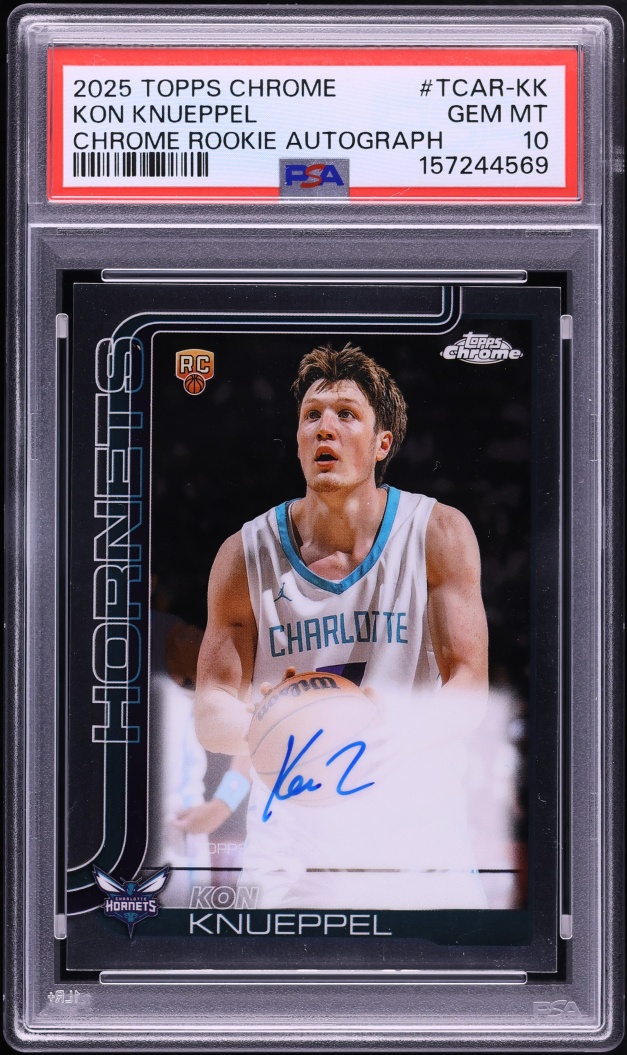 2025 Topps Chrome Kon Knueppel ROOKIE AUTO #TCAR-KK PSA 10 GEM MINT