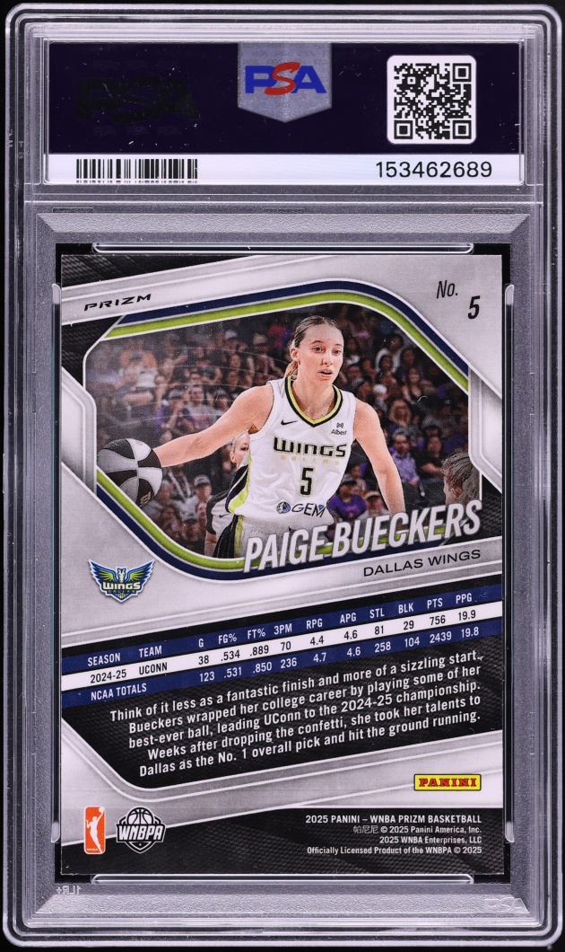 2025 Panini Prizm WNBA Ice Paige Bueckers ROOKIE #5 PSA 10 GEM MINT