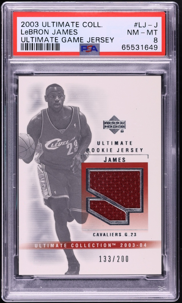 2003 Ultimate Collection LeBron James ROOKIE PATCH /200 #LJ-J PSA 8 NM-MT