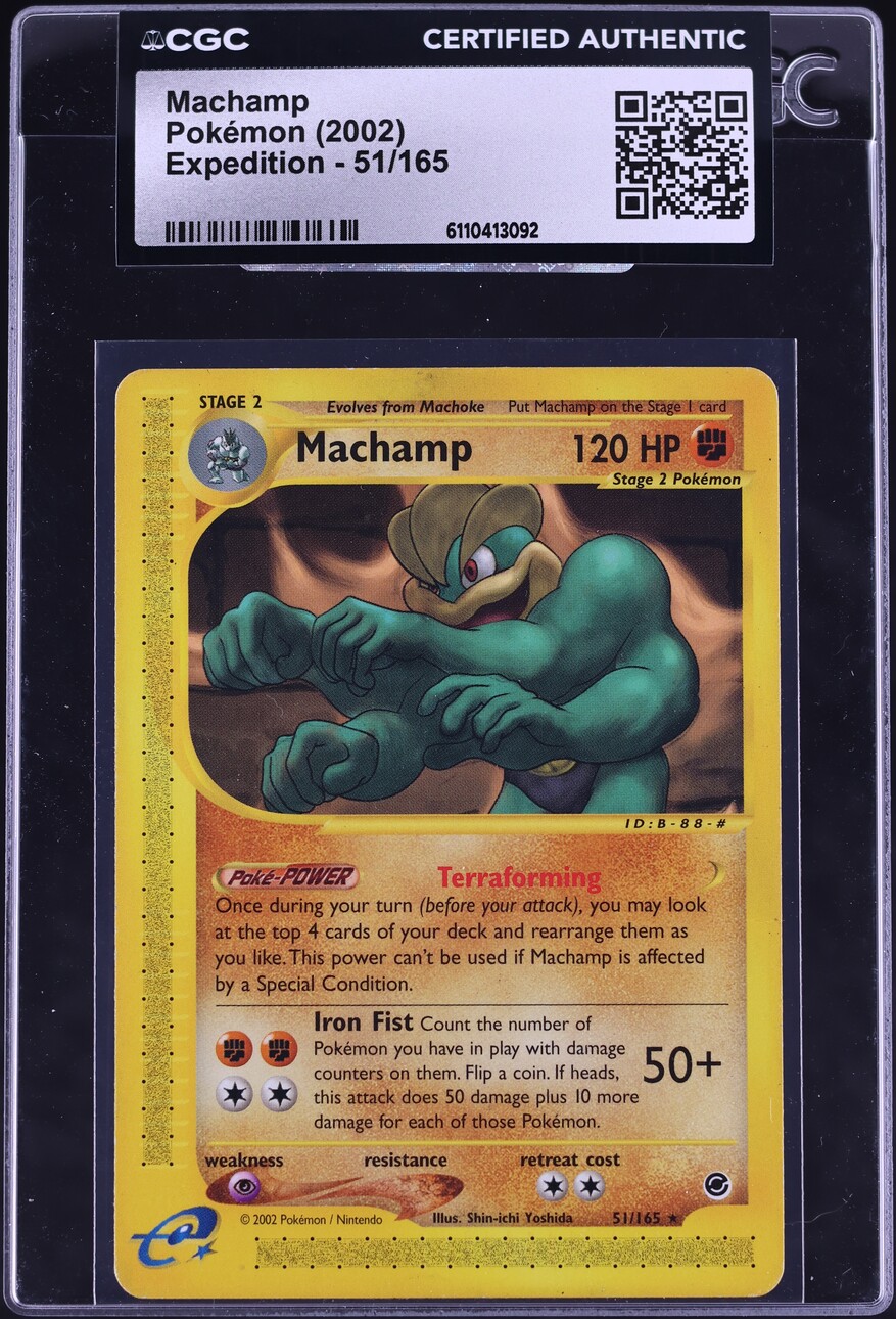 2002 Pokemon Expedition Machamp #51 CGC AUTH