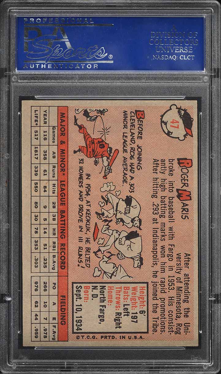 1958 Topps Roger Maris ROOKIE #47 PSA 8 NM-MT