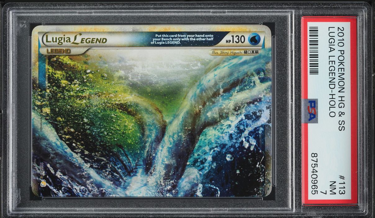 2010 Pokemon HeartGold & SoulSilver Holo Top Half Lugia Legend #113 PSA 7 NRMT