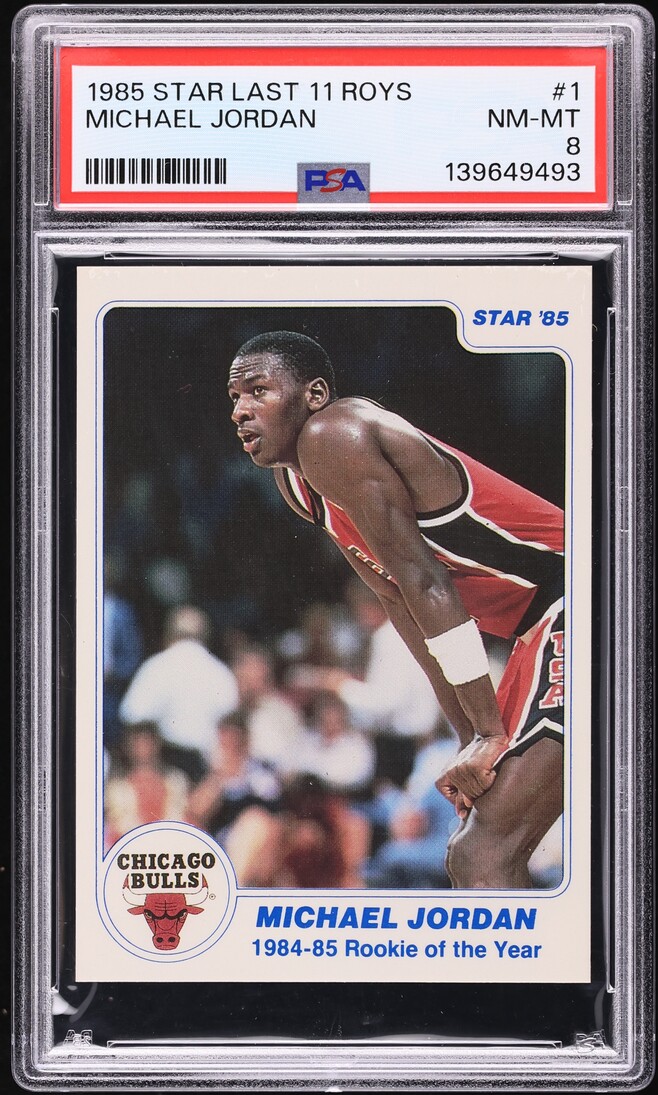 1985 Star Last 11 ROY's Michael Jordan ROOKIE #1 PSA 8 NM-MT