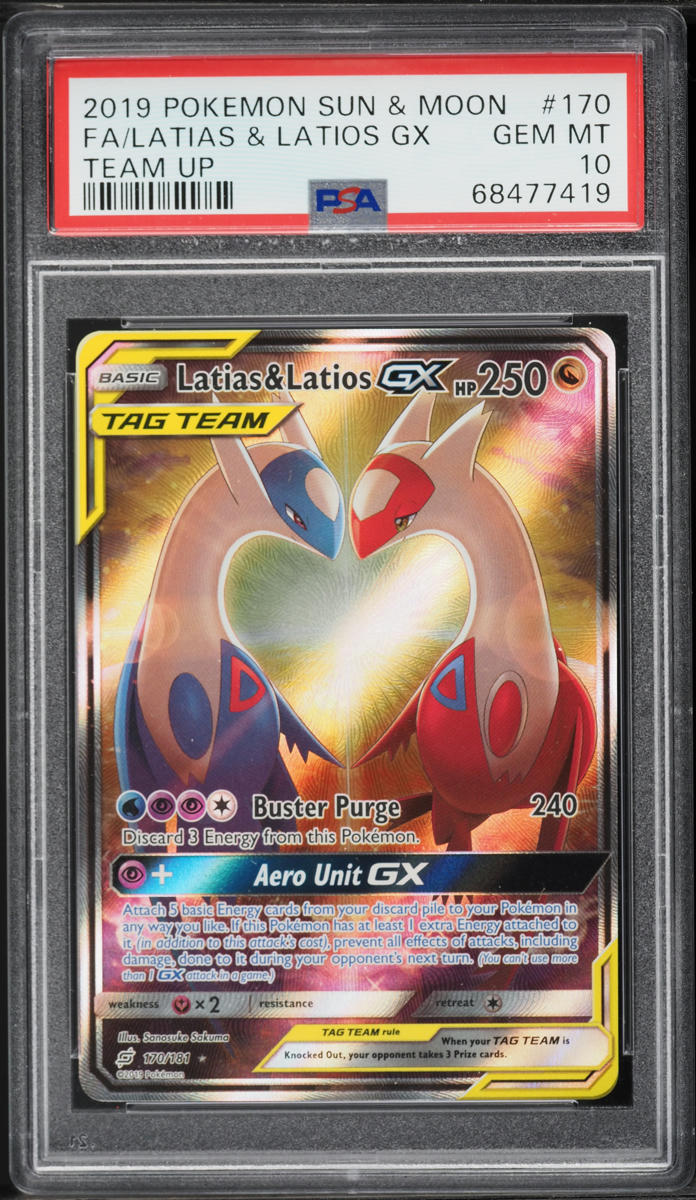 2019 Pokemon Sun & Moon Team Up Full Art Latias & Latios GX #170 PSA 10 GEM MINT