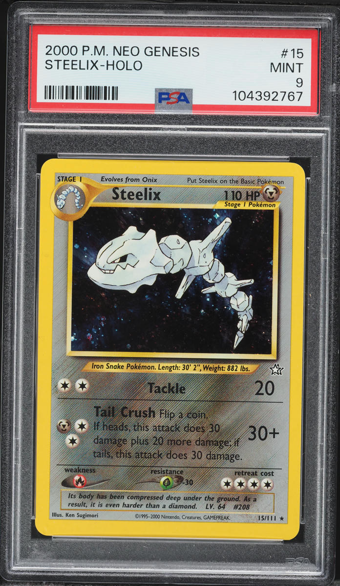 2000 Pokemon Neo Genesis Holo Steelix #15 PSA 9 MINT