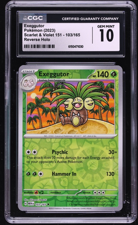 2023 Pokemon Scarlet & Violet 151 Reverse Holo Exeggutor #103 CGC 10 GEM MINT