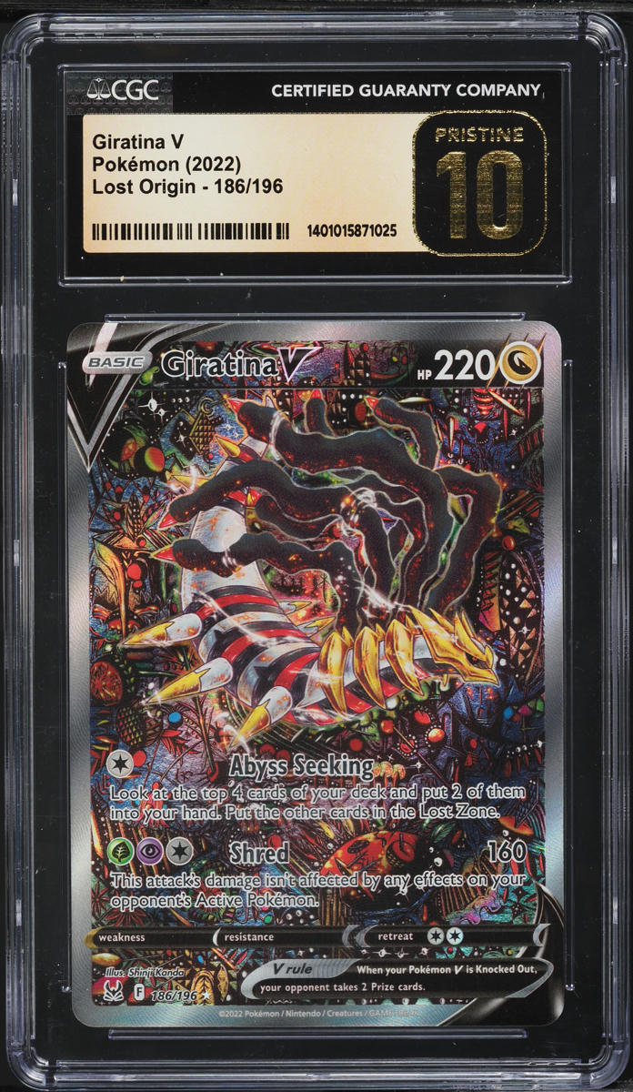 2022 Pokemon Sword & Shield Lost Origin Full Art Giratina V #186 CGC 10 PRISTINE