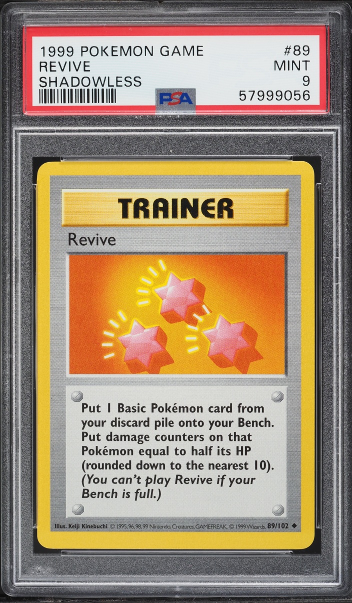 1999 Pokemon Base Set Shadowless Revive #89 PSA 9 MINT