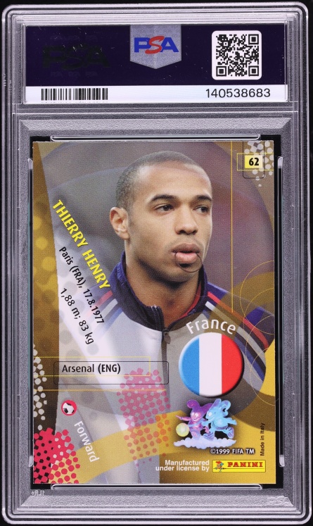 2002 Panini World Cup Korea Japan Thierry Henry #62 PSA 9 MINT