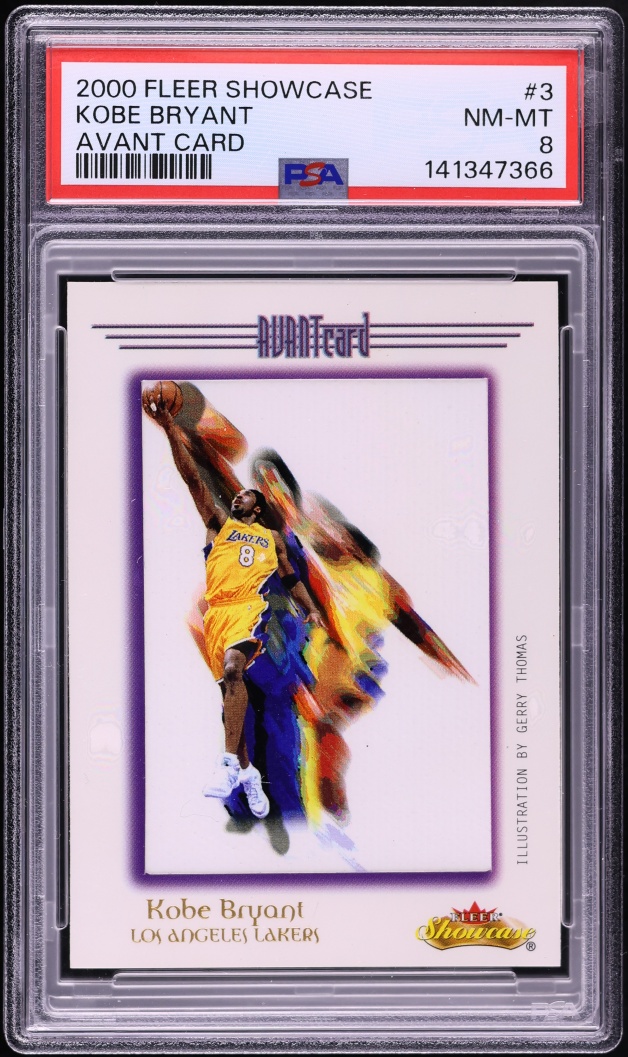 2000 Fleer Showcase Avant Card Kobe Bryant /201 #3 PSA 8 NM-MT - Photo 1