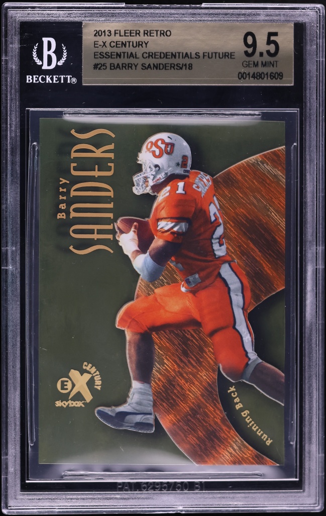 2013 Fleer Retro E-X Century Essential Credentials Future Barry Sanders /18 #25 BGS 9.5 GEM - Photo 1