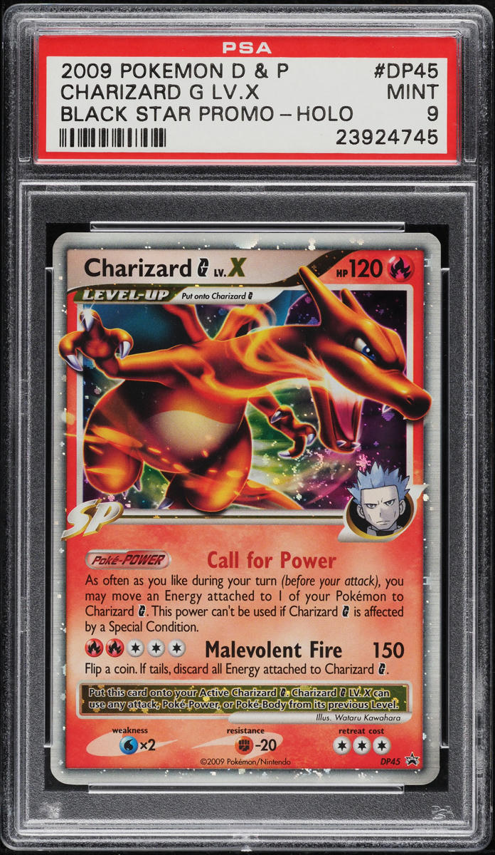 2009 Pokemon Diamond & Pearl Black Star Promo Holo Charizard G Lv.X #DP45 PSA 9