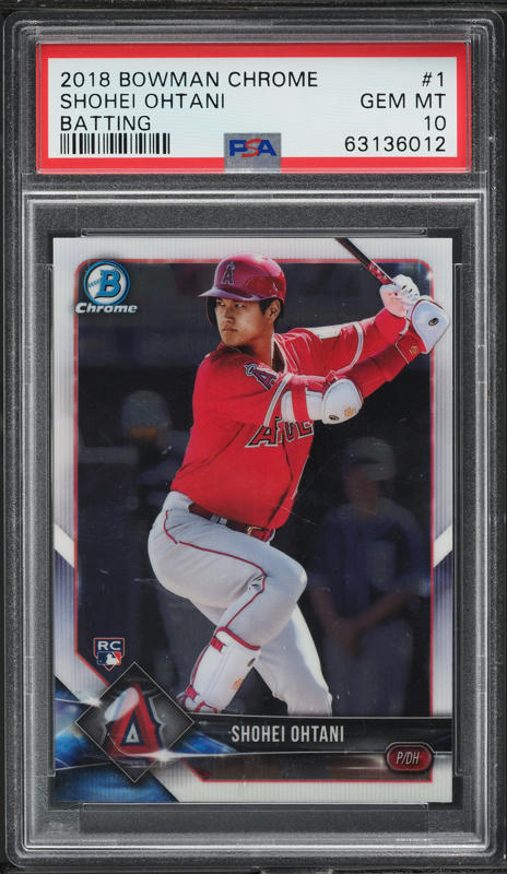 2018 Bowman Sky Blue Shohei Ohtani ROOKIE /499 #49 PSA 9