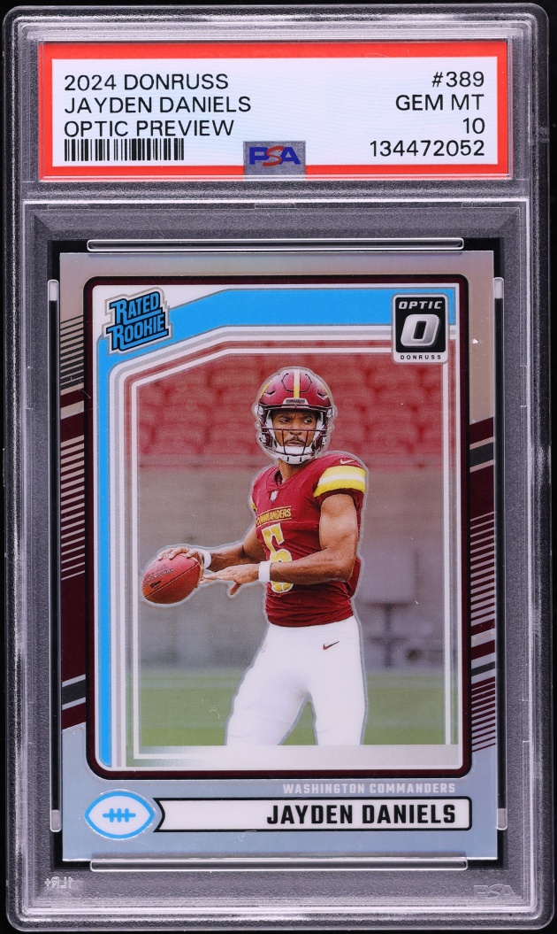2024 Donruss Optic Preview Jayden Daniels ROOKIE #389 PSA 10 GEM MINT