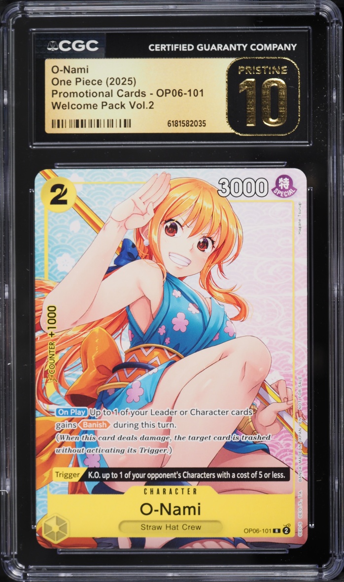 2025 One Piece Promo Welcome Pack Volume 2 O-Nami #OP06-101 CGC 10 PRISTINE