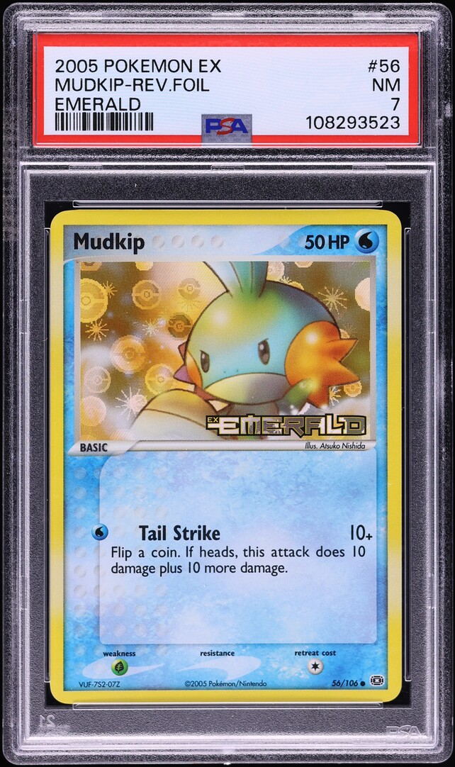 2005 Pokemon EX Emerald Reverse Holo Mudkip #56 PSA 7 NRMT