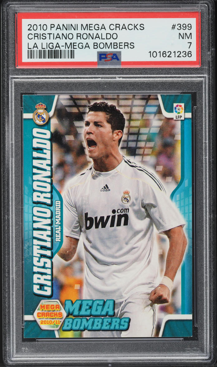 2010 Panini Megacracks La Liga Mega Bombers Cristiano Ronaldo #399 PSA 7 NRMT
