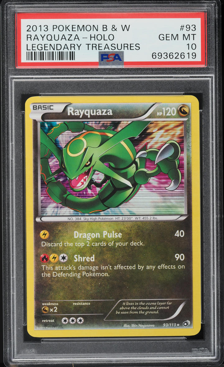2013 Pokemon Black & White Legendary Treasures Holo Rayquaza #93 PSA 10 GEM MINT