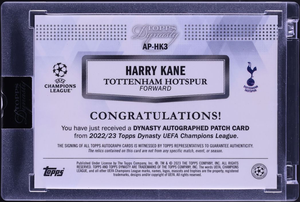 2022 Topps Dynasty UEFA Champions League Harry Kane PATCH AUTO /10 #AP-HK3 - Photo 2