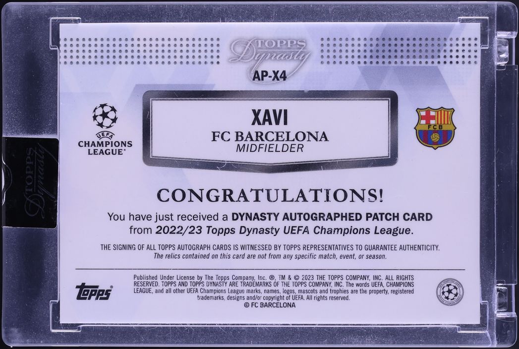 2022 Topps Dynasty UEFA Champions League Black Xavi PATCH AUTO /5 #AP-X4 - Photo 2