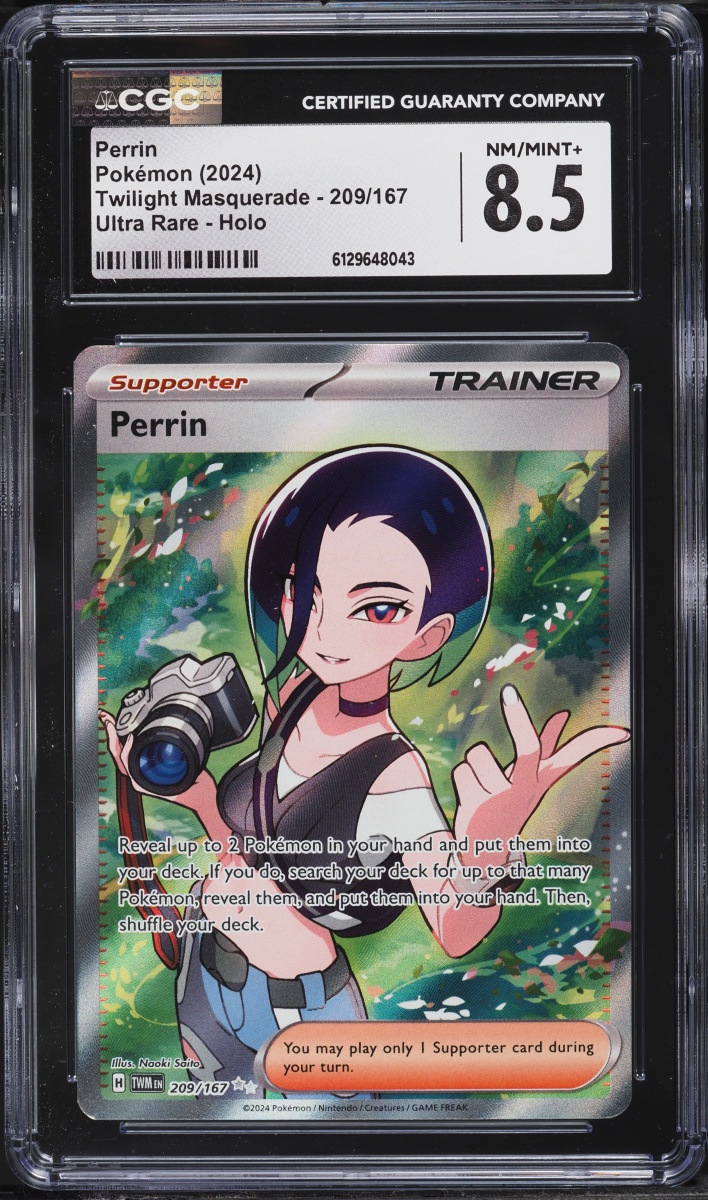 2024 Pokemon Scarlet & Violet Twilight Masquerade Full Art Perrin #209 CGC 8.5 NM-MT+