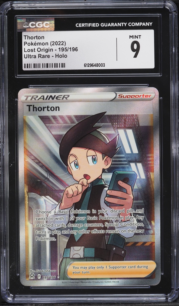 2022 Pokemon Sword & Shield Lost Origin Full Art Thorton #195 CGC 9 MINT