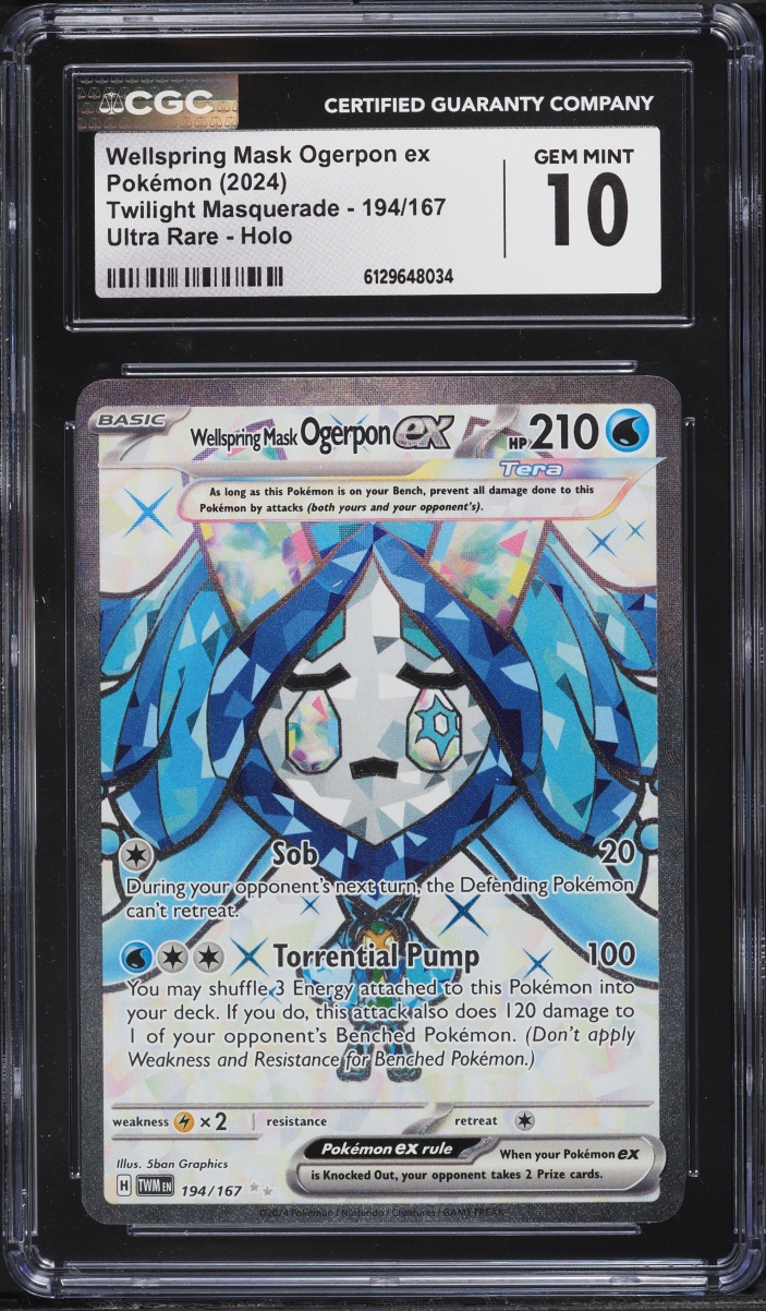 2024 Pokemon SV Twilight Masquerade Full Art Wellspring Mask Ogerpon ex #194 CGC 10 GEM MINT