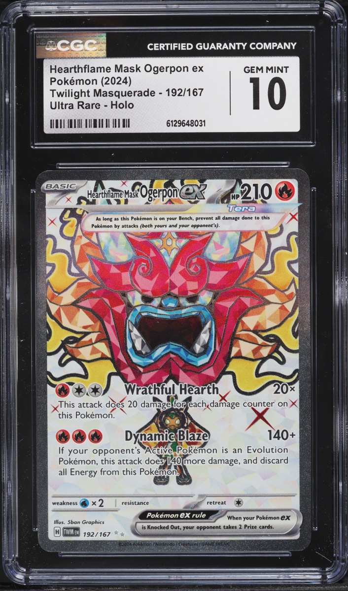 2024 Pokemon SV Twilight Masquerade Full Art Hearthflame Mask Ogerpon ex #192 CGC 10 GEM MINT