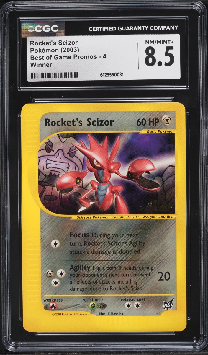 2003 Pokemon Best Of Game Promo Winner Rocket's Scizor #4 CGC 8.5 NM-MT+