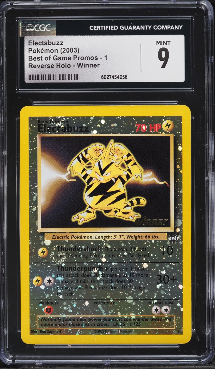 2003 Pokemon Best Of Game Promo Winner Reverse Holo Electabuzz #1 CGC 9 MINT