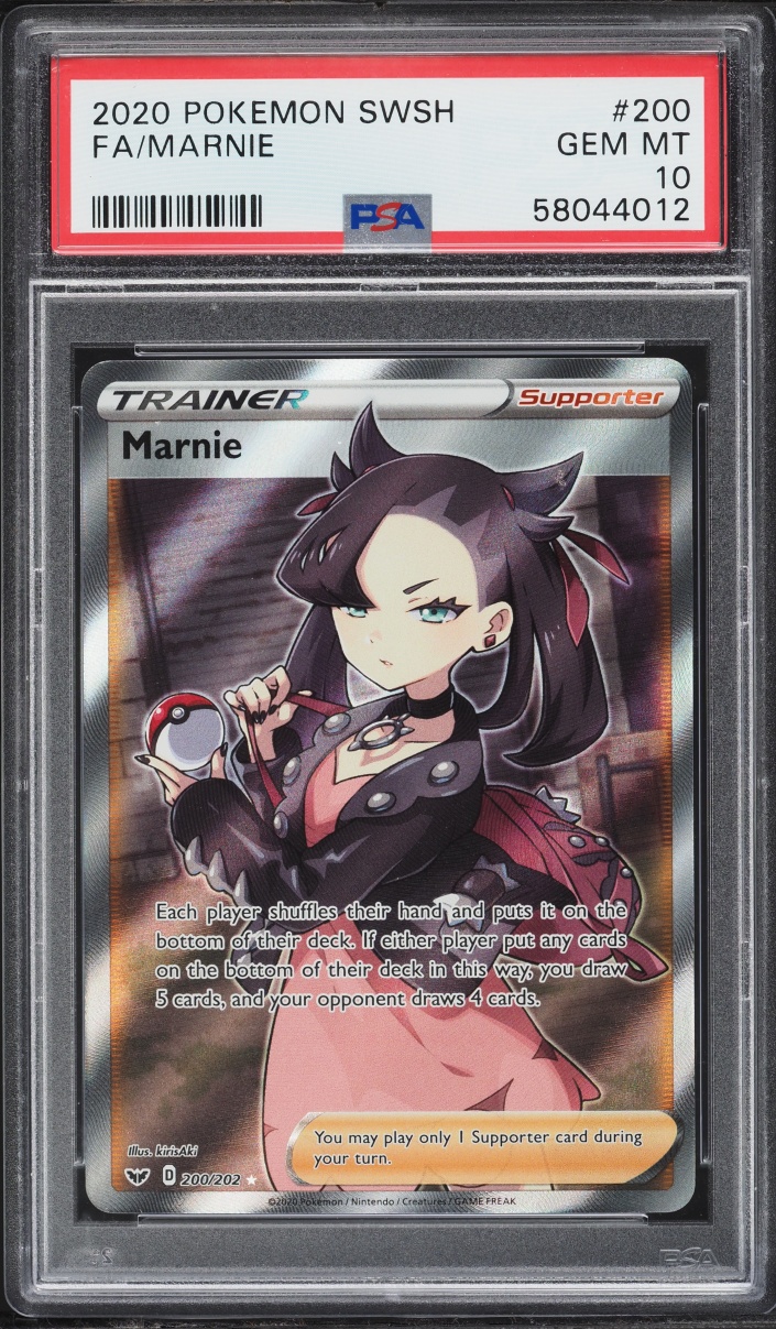 2020 Pokemon Sword & Shield Full Art Marnie #200 PSA 10 GEM MINT