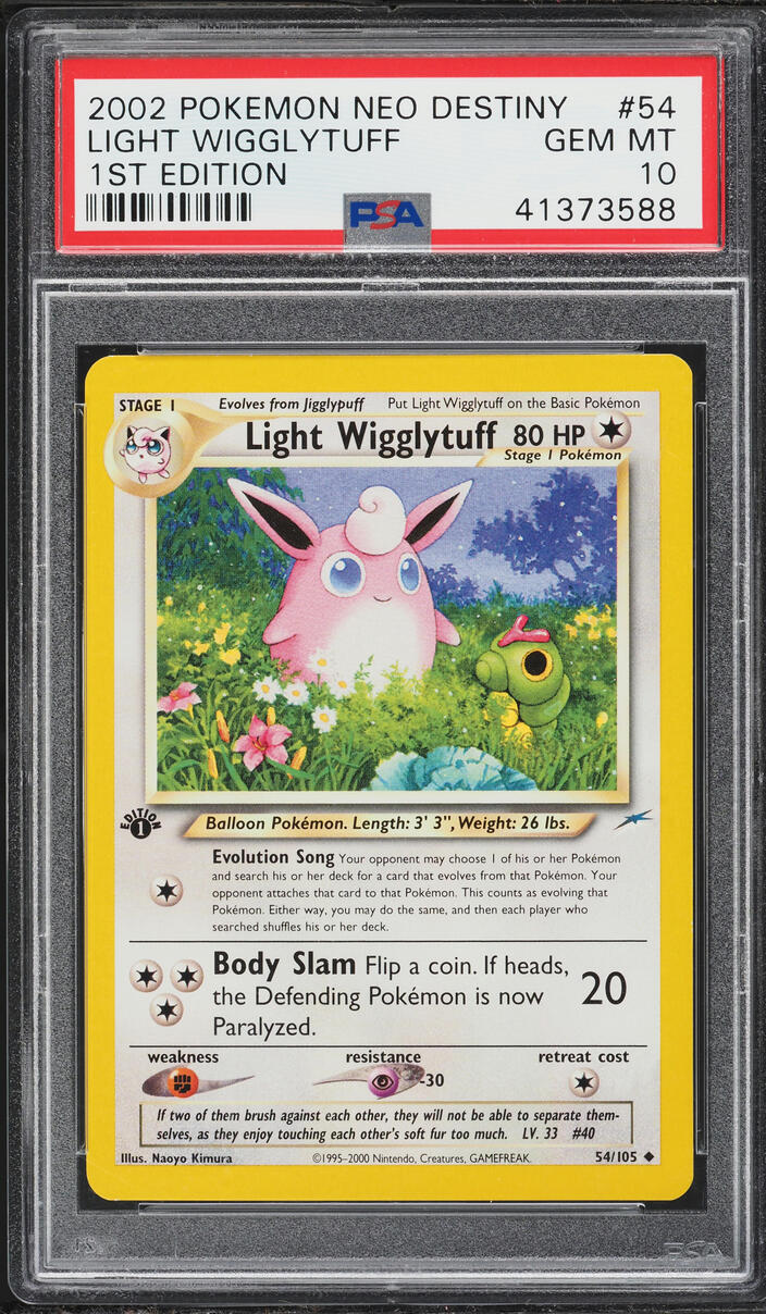 2002 Pokemon Neo Destiny 1st Edition Light Wigglytuff #54 PSA 10 GEM MINT