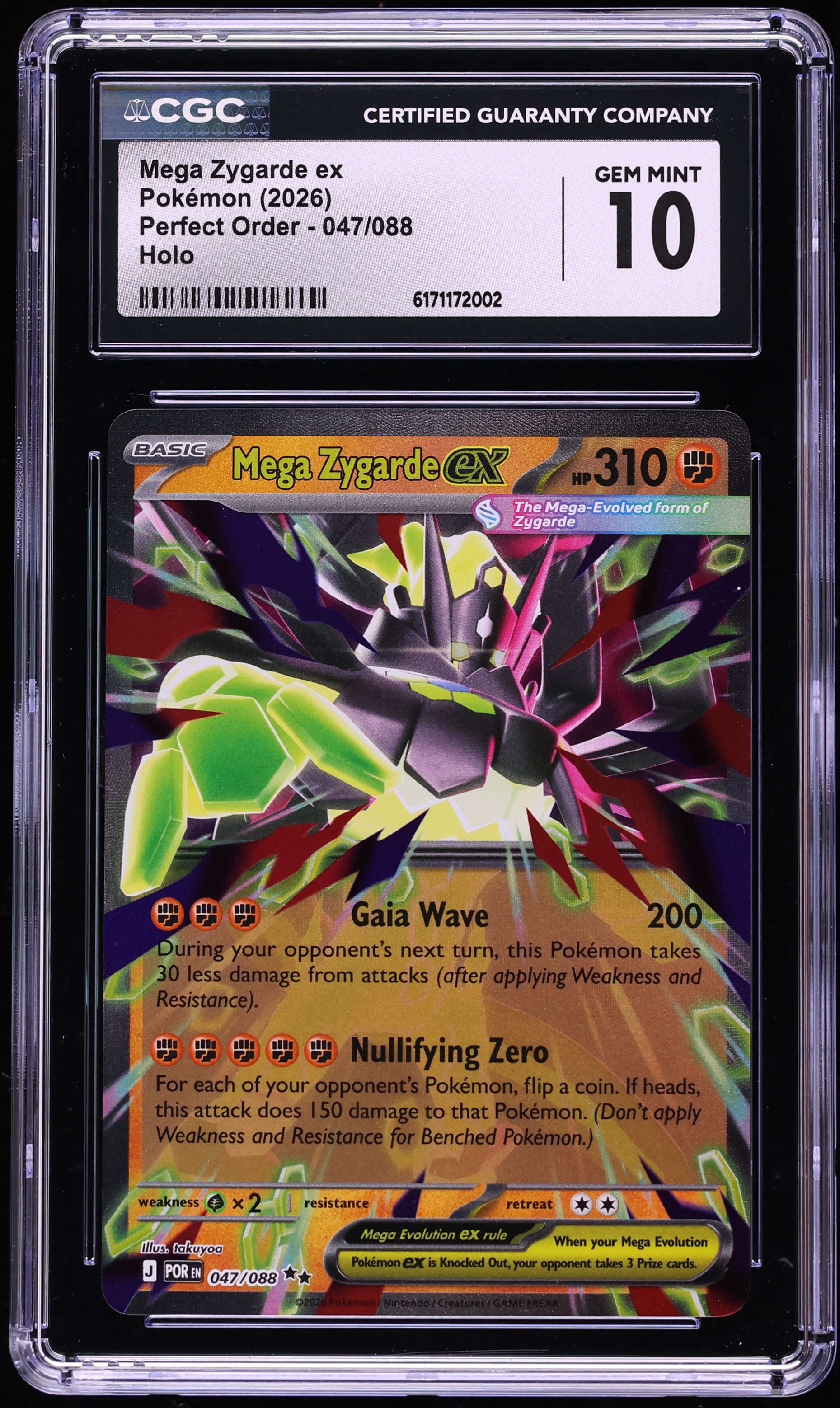 2026 Pokemon Mega Evolution Perfect Order Holo Mega Zygarde EX #47 CGC 10 GEM MINT