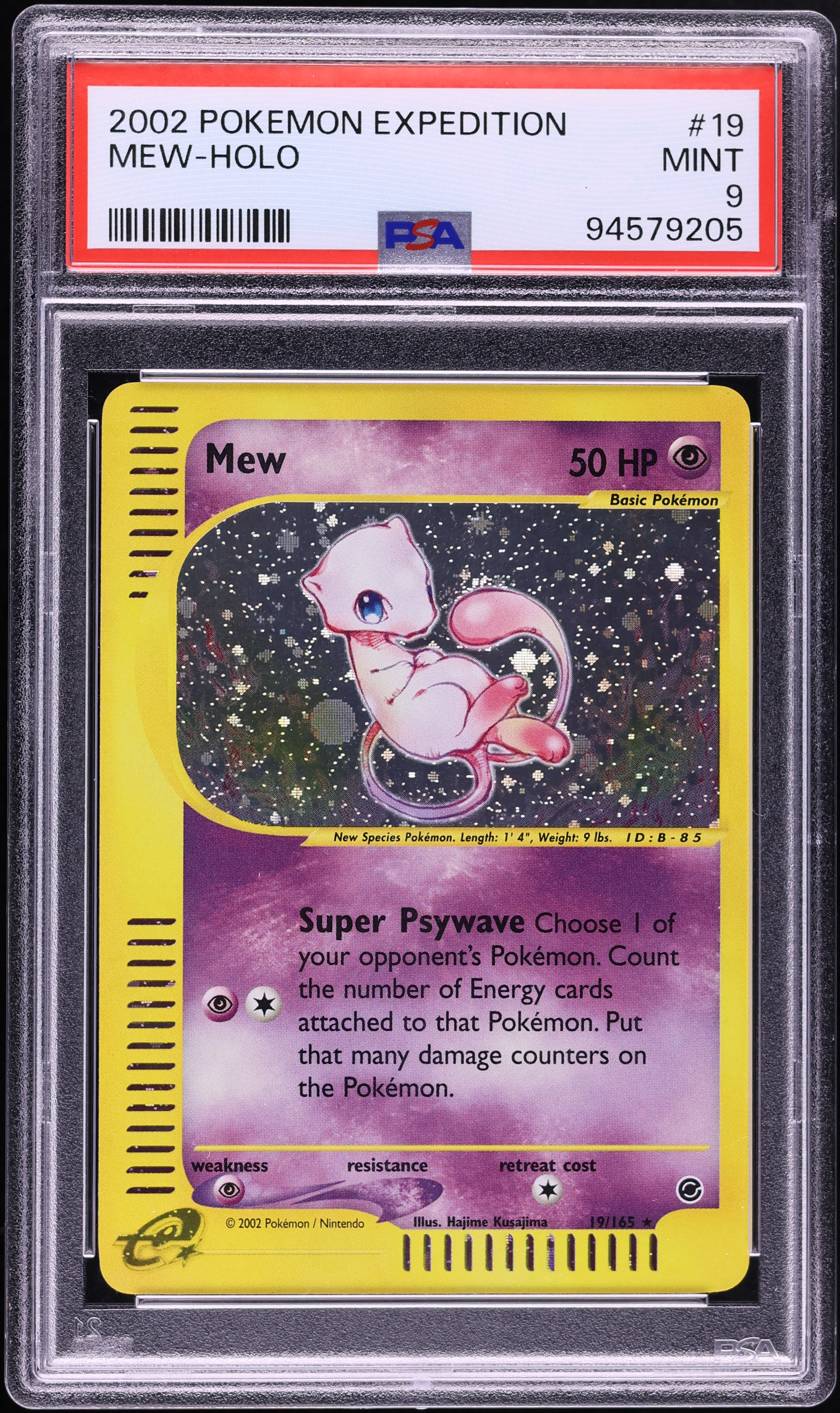2002 Pokemon Expedition Holo Mew #19 PSA 9 MINT