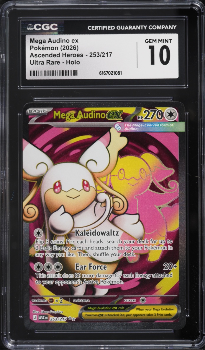 2026 Pokemon Mega Evolution Ascended Heroes Full Art Mega Audino ex #253 CGC 10 GEM MINT