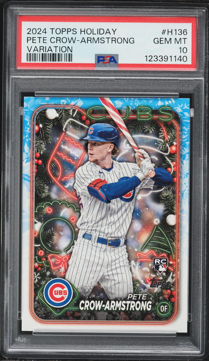 2024 Topps Holiday Variation Pete Crow-Armstrong ROOKIE #H136 PSA 10 GEM MINT