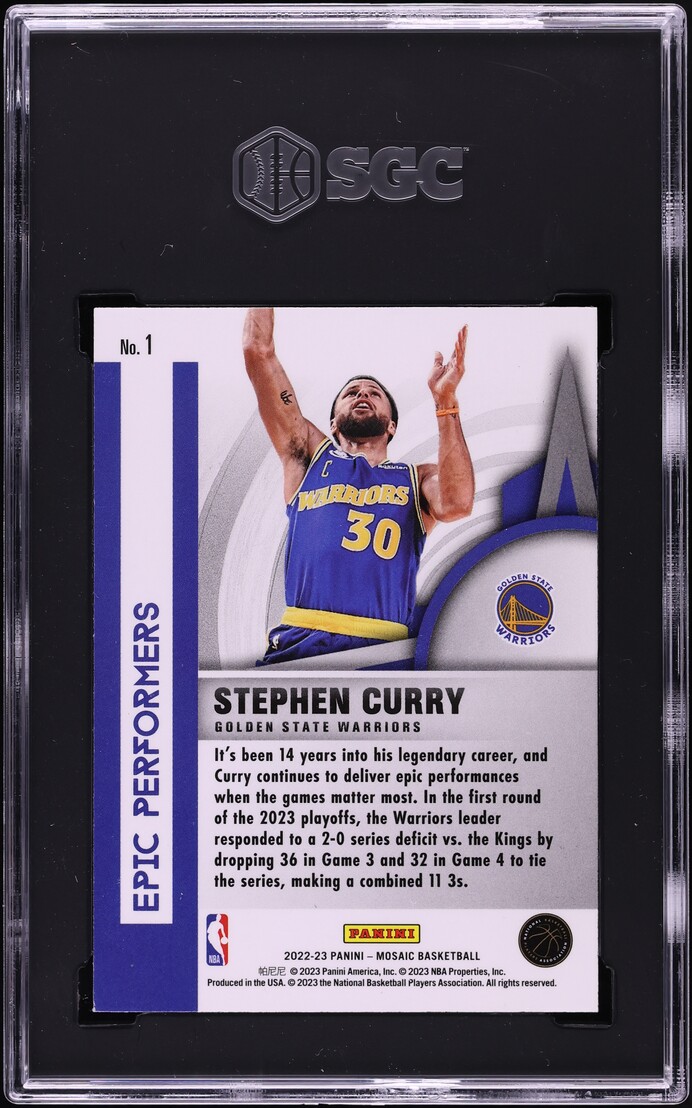 2022 Panini Mosaic Epic Performers Stephen Curry #1 SGC 9.5 MINT+