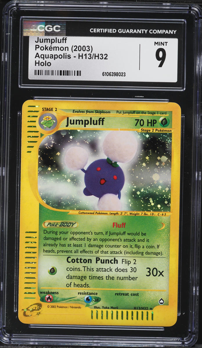 2003 Pokemon Aquapolis Holo Jumpluff #H13 CGC 9 MINT