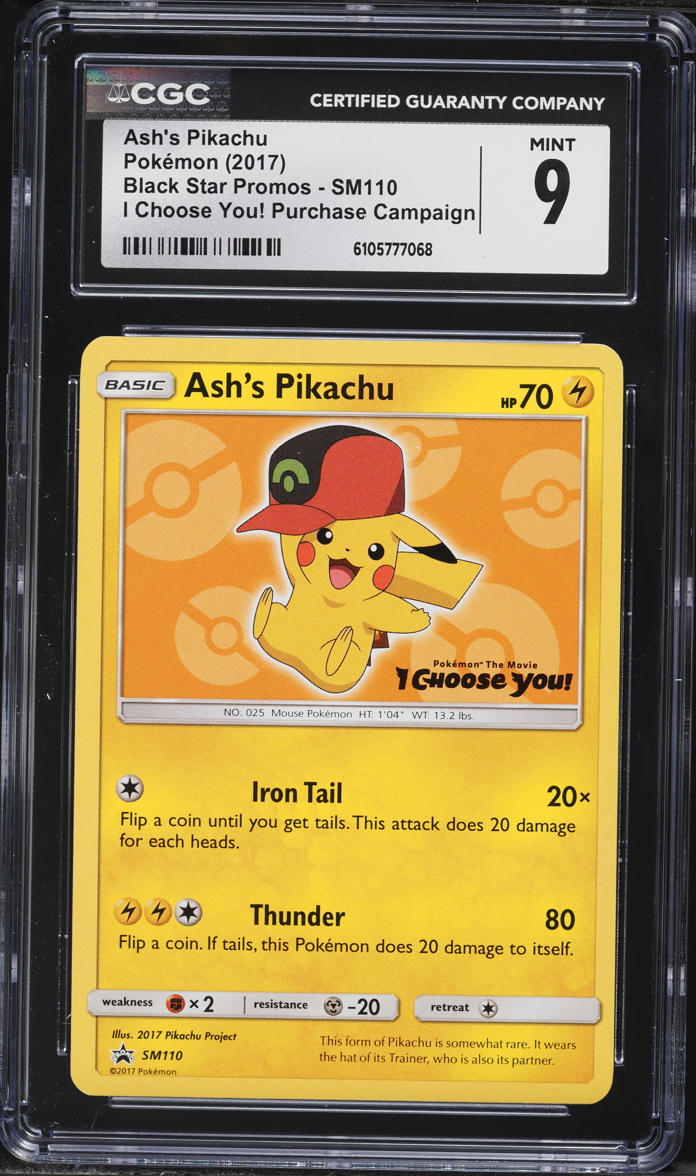2017 Pokemon Sun & Moon Promo I Choose You! Purchase Campaign Ash's Pikachu #SM110 CGC 9 MINT